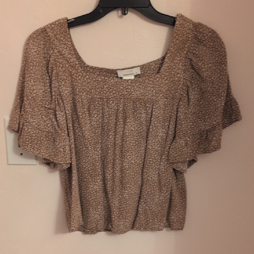 URBAN Romantics Tan Floral Blouse